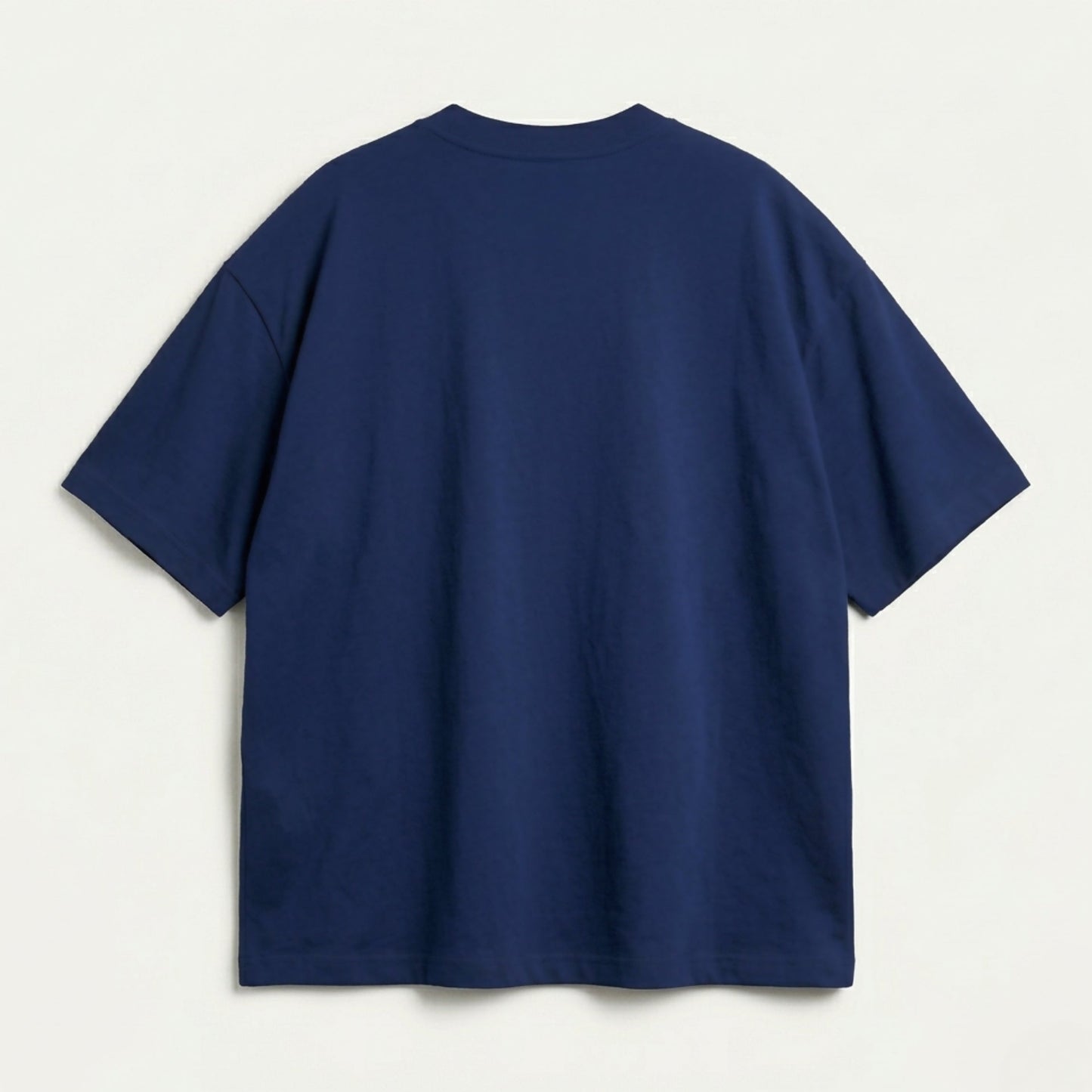 Drop Shoulder Basic Short Sleeves Tees | Plain Navy Blue