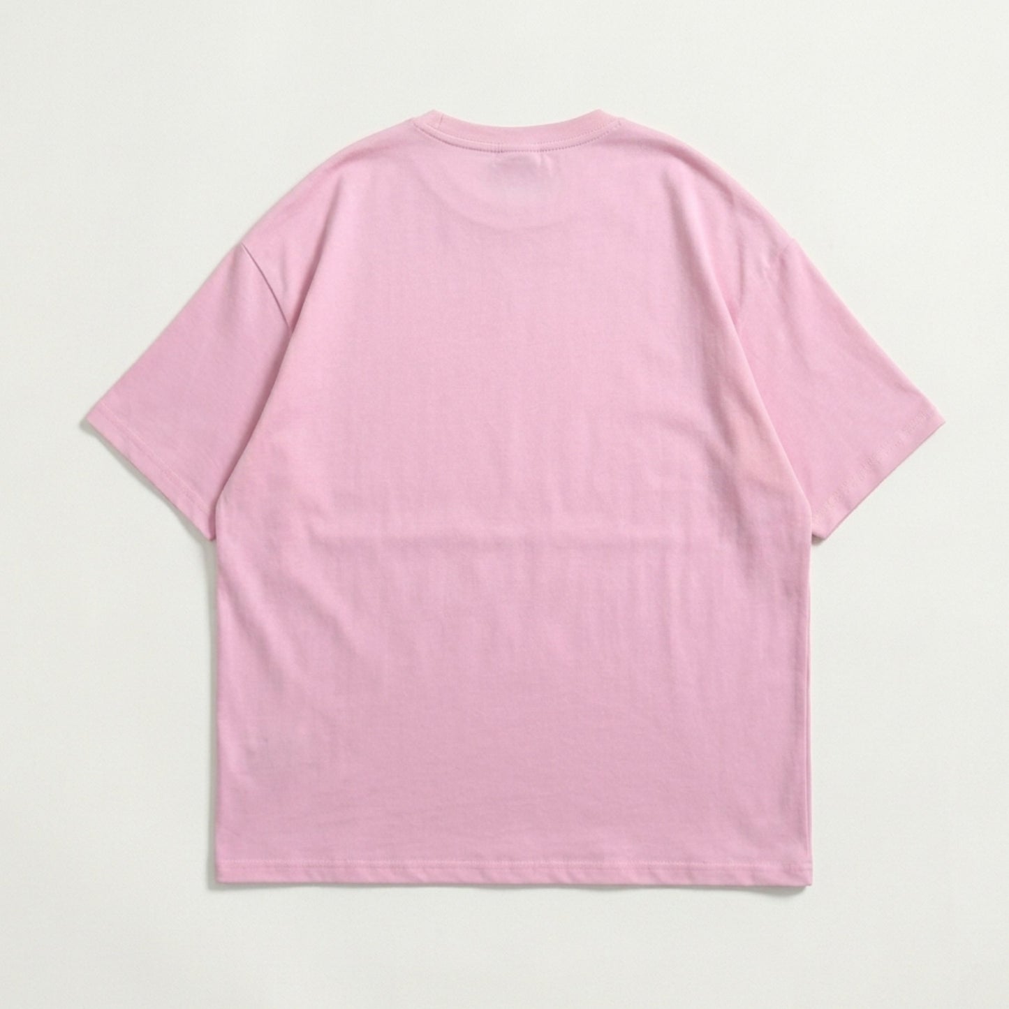 Drop Shoulder Basic Short Sleeves Tees | Plain Pink