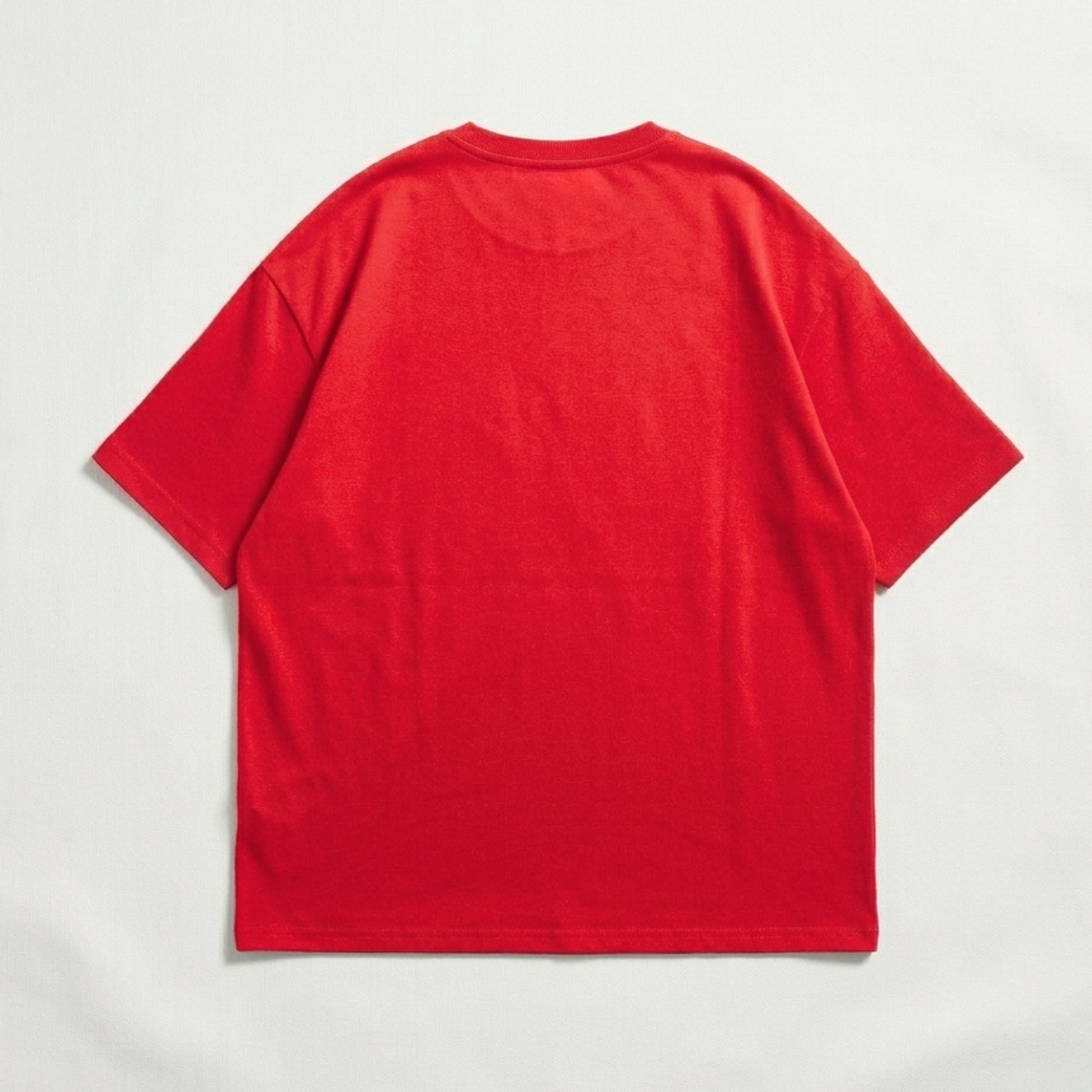 Drop Shoulder Basic Short Sleeves Tees | Plain Red