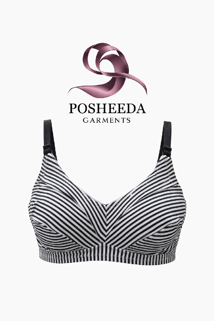 Pack of 2 Premium Comfort Striped Bra Perfect Fit for Everyday