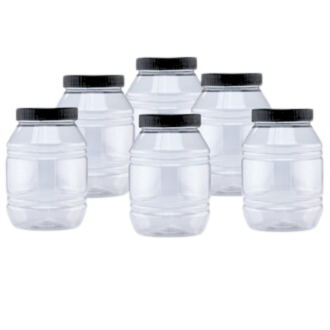 PACK OF 6 BUDGET JARS 600 ML - BLACK