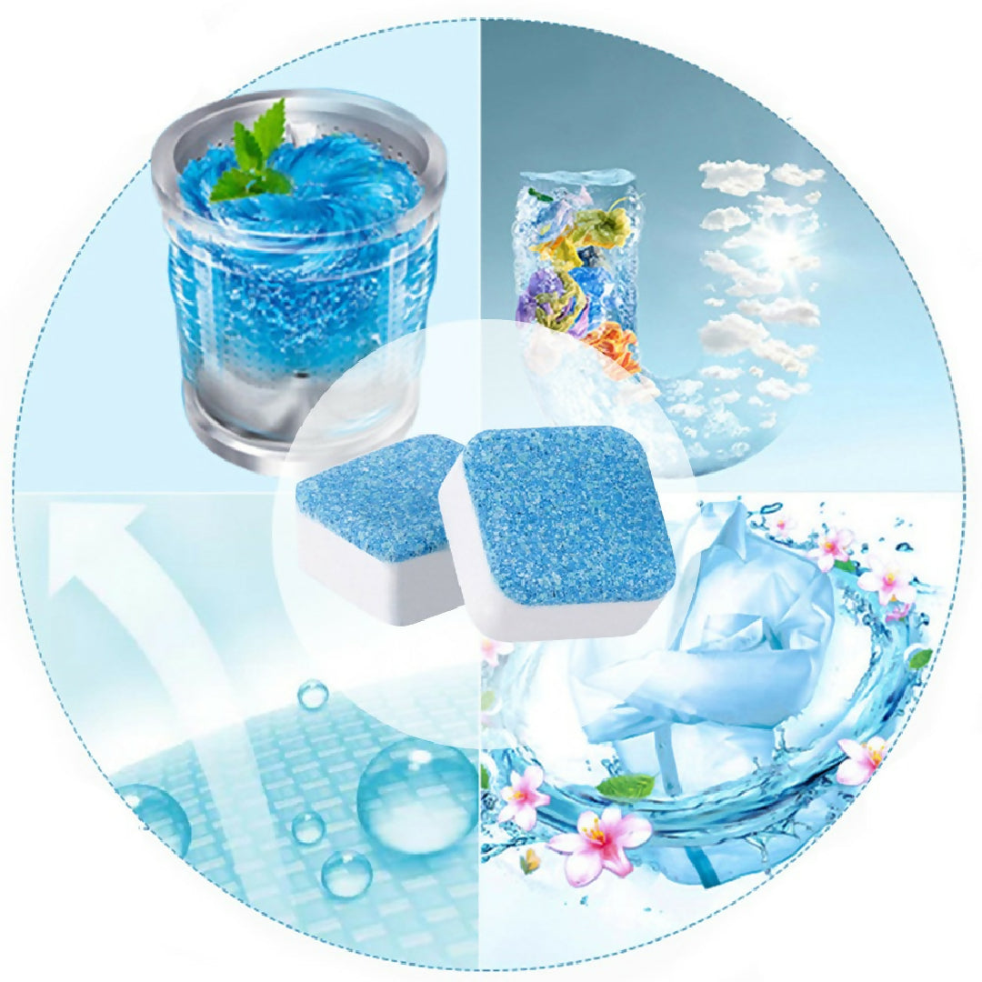 Tab Washing Machine Cleaner - Effervescent Detergent Tablets Deep Clean for Washer - Pipes Keeps Machine Fresh