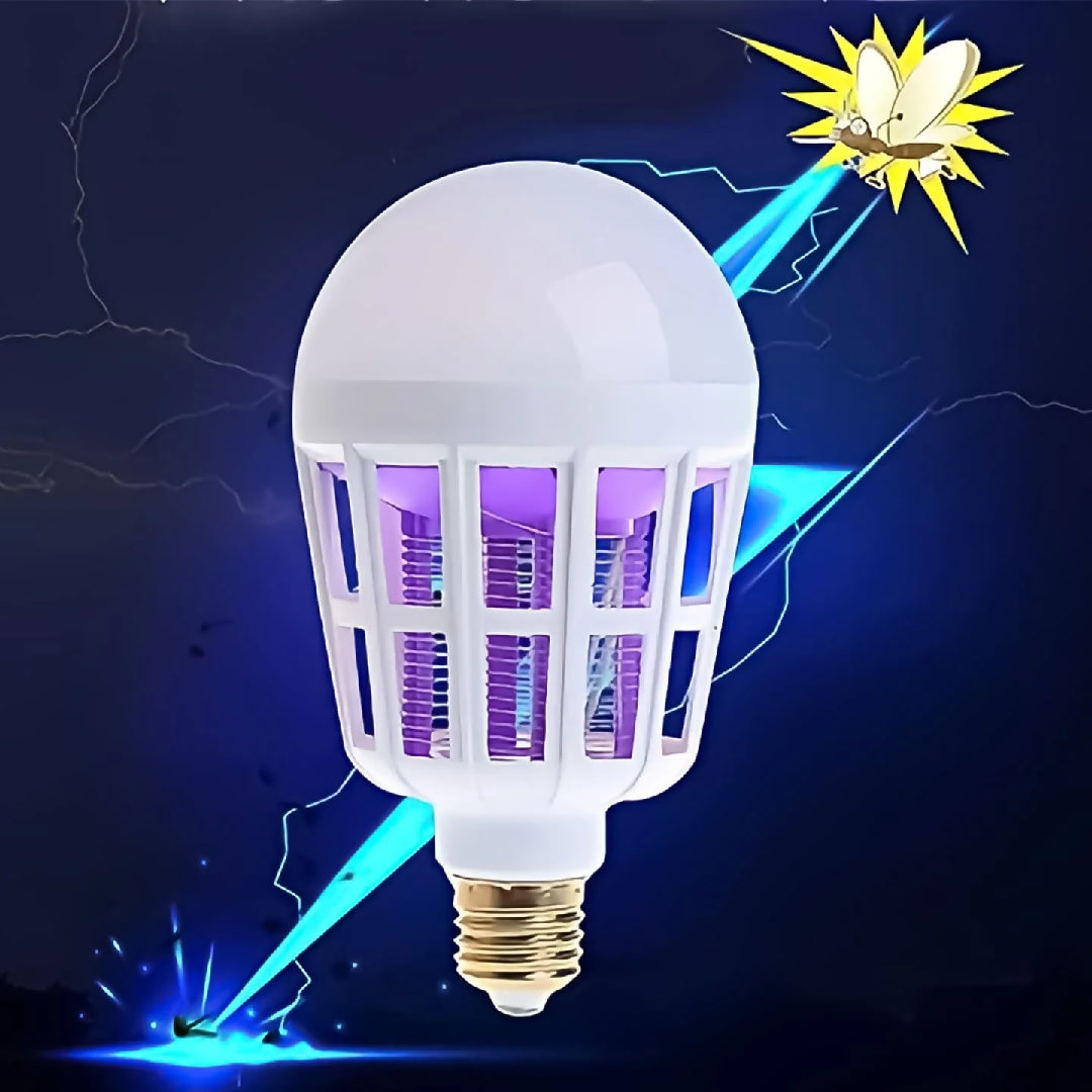 2-in-1 LED Mosquito Killer Bulb 15W Insect Zapper and Energy-Saving Lamp Silent and Chemical-Free