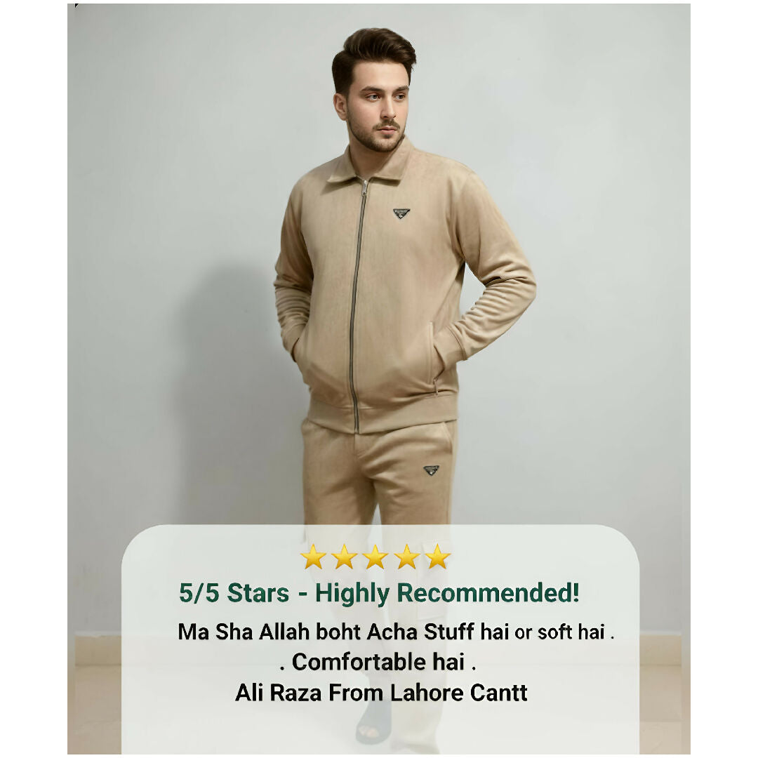 Mens Premium Suede Scuba 4 Pocket Cargo Tracksuit 320 GSM