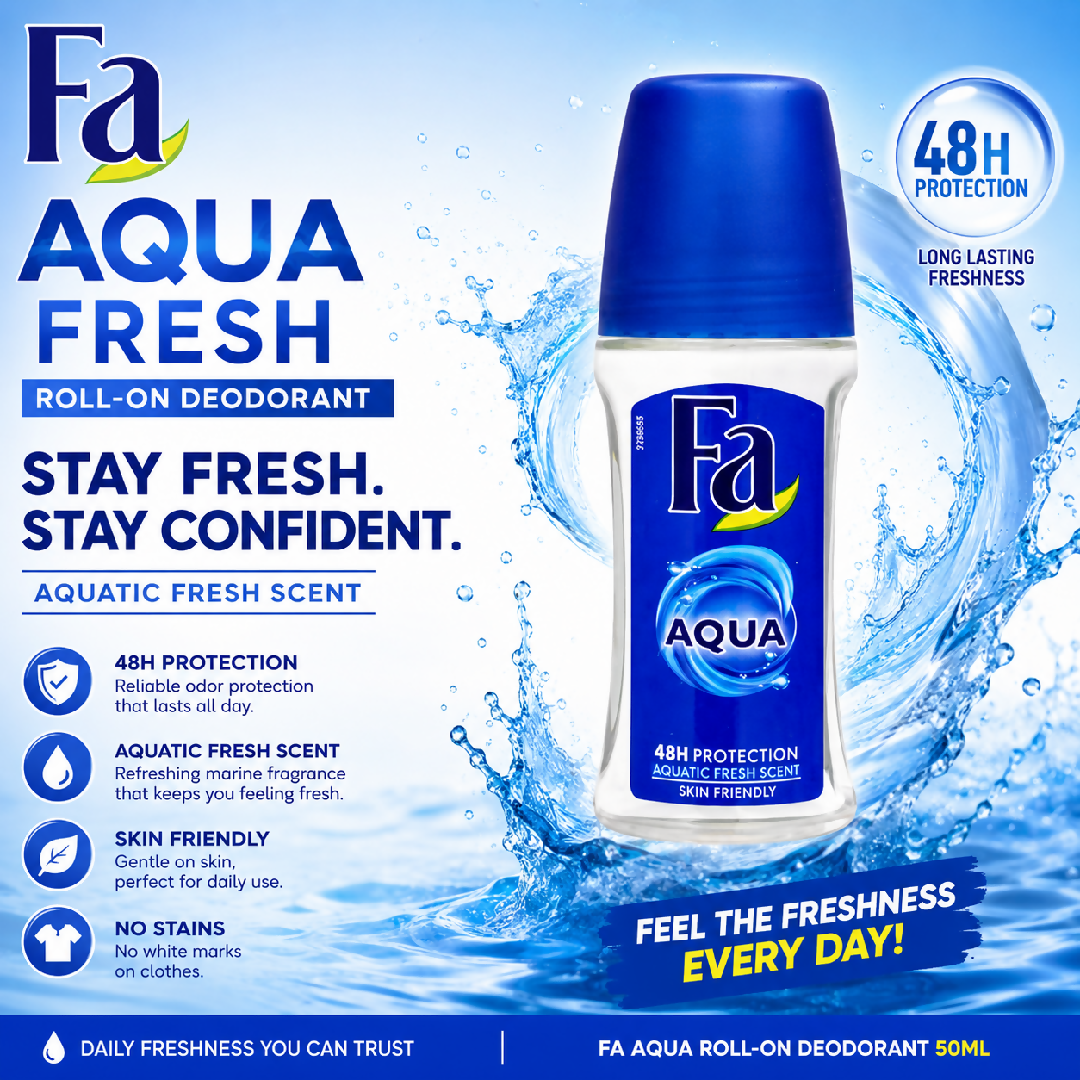 Roll On Deodorant Pack Of 3 50ml Each Fista White Pearls Fa Aqua Fa Mystic Moments 48H Protection