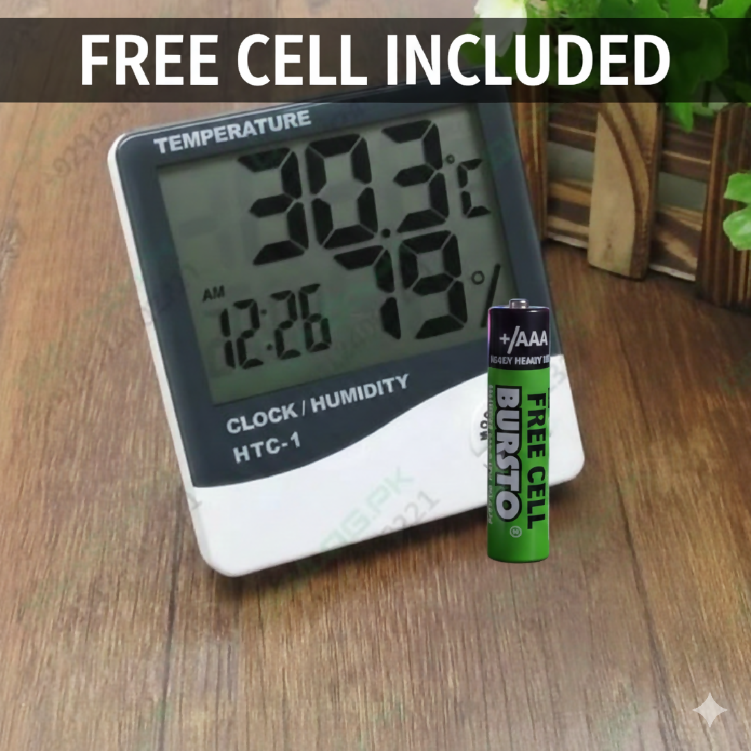 Professional LCD Indoor Temperature Humidity Monitor Large Display Accurate Readings Free Battery