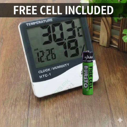 Professional LCD Indoor Temperature Humidity Monitor Large Display Accurate Readings Free Battery