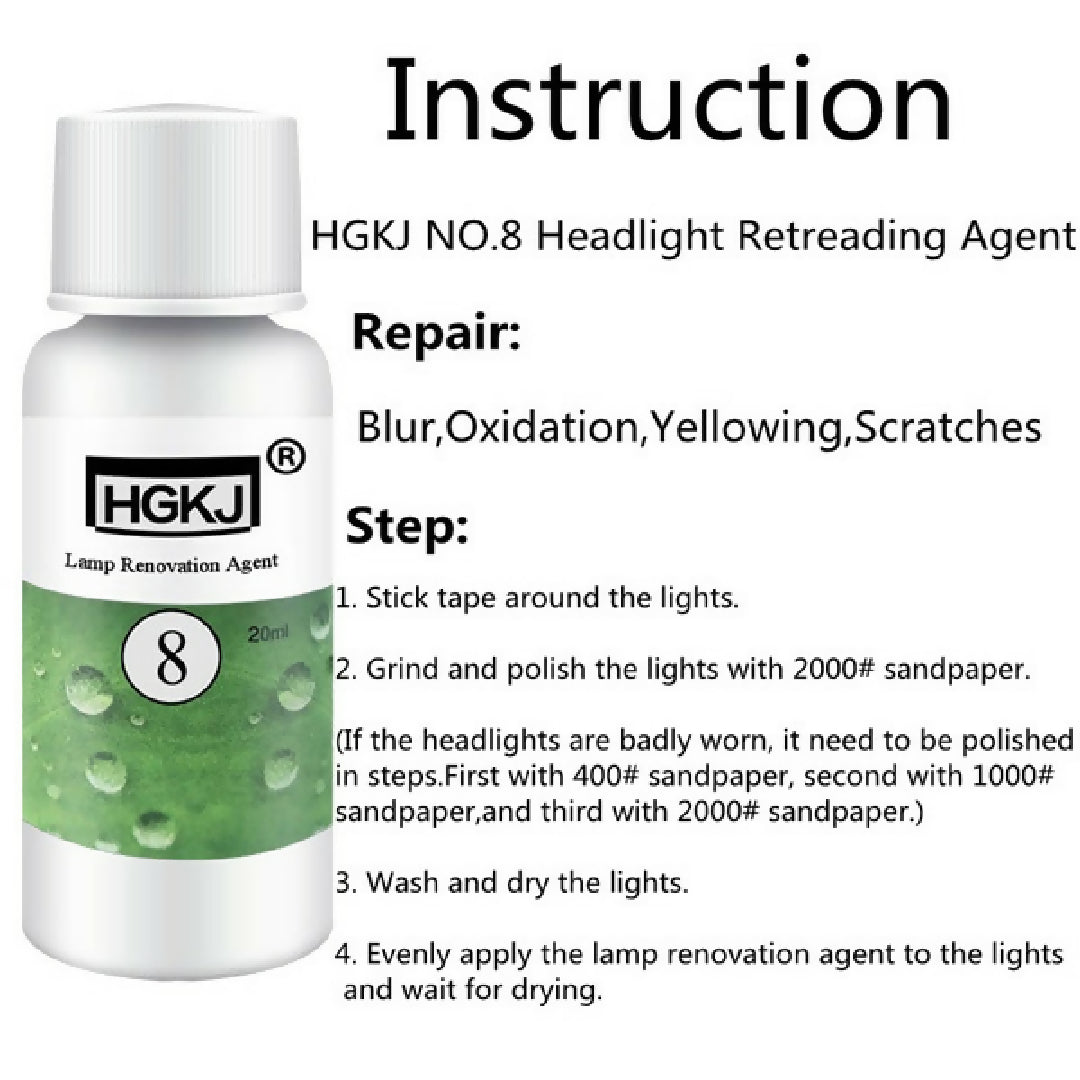 HGKJ-5-50ml-Car-Headlight-Restoration-Agent-Powerful-Cleaner-For-Clear-Shine-And-UV-Protection-Restores-Cloudy-Yellowed-Headlights-To-Like-New-Condition