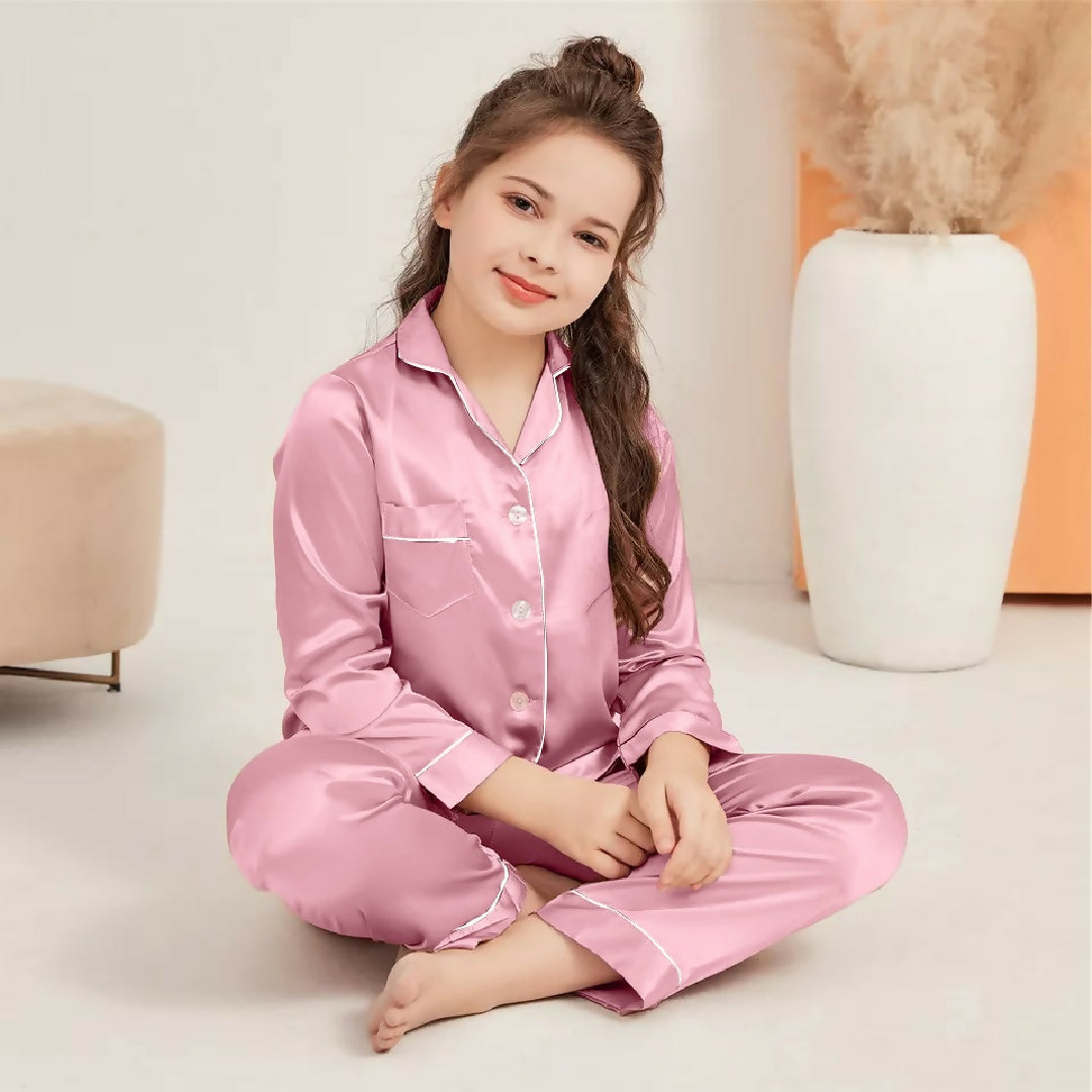 High Quality Silk Kids Nightwear Trouser Shirt