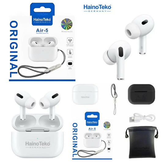 Haino Teko Germany Air 5 High-Quality Wireless Bluetooth Earbuds with Protective Case