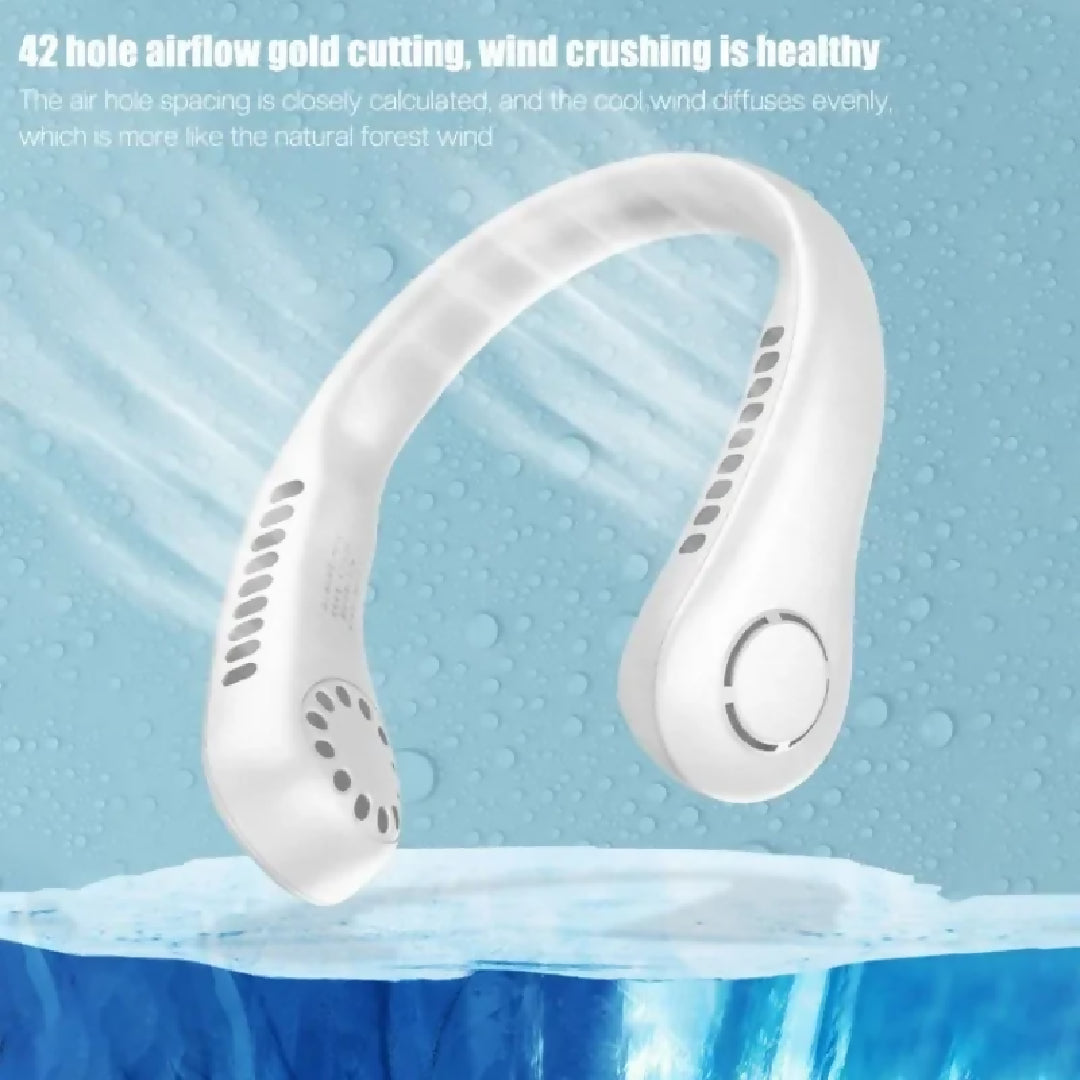 Mini Hanging Neck Fan High Wind 3 Speed Adjustable USB Charging Portable Quiet Super Long Life Outdoor Sports Office Camping Random Color
