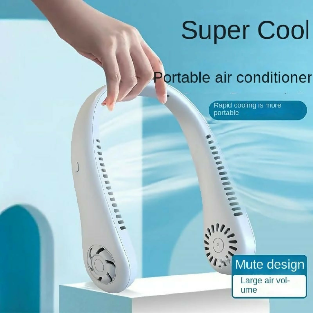 Mini Hanging Neck Fan High Wind 3 Speed Adjustable USB Charging Portable Quiet Super Long Life Outdoor Sports Office Camping Random Color