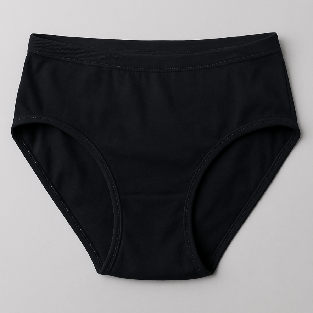 Malai Soft Fabric Underwear for Women - High Quality Comfortable Lightweight Everyday Panty in Black - Sizes S M L - Large