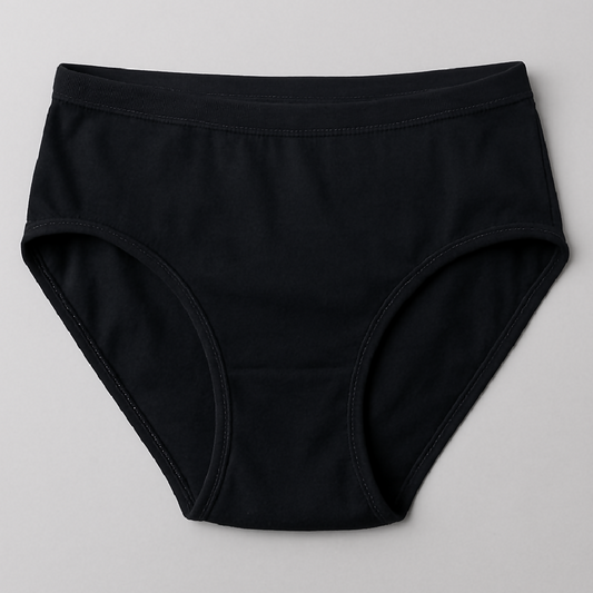 Malai Soft Fabric Underwear for Women - High Quality Comfortable Lightweight Everyday Panty in Black - Sizes S M L - Large