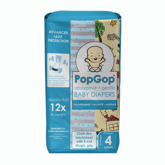PopGop Baby Diapers Large (Size 4) (40 Pcs) - Stockist.pk