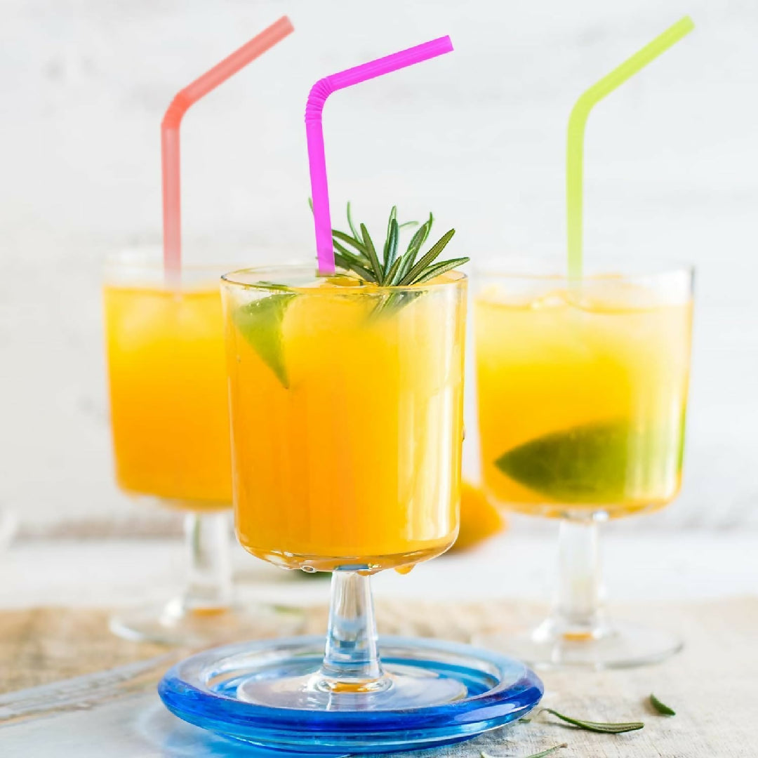 Colorful Flexible Drinking Straws – 50 Pcs Disposable Bendy Plastic Straws – Mixed Colors for Partie