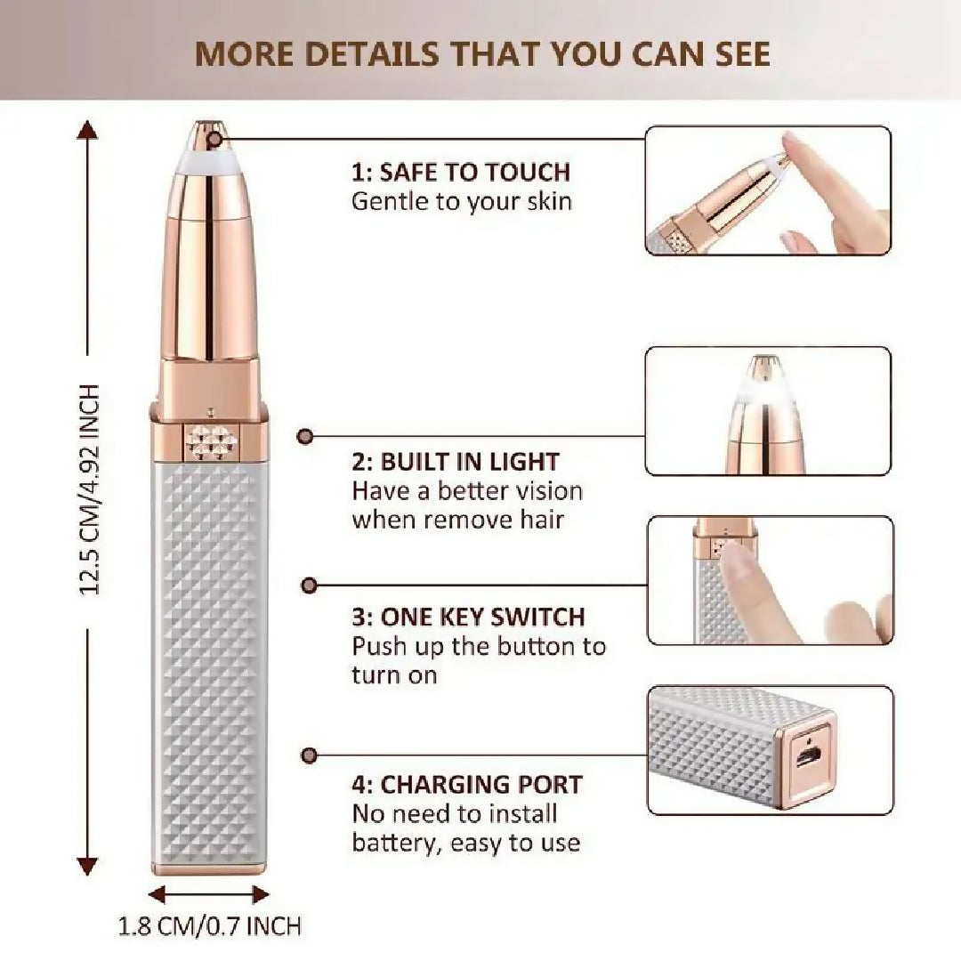 Rechargeable 2 In 1 Hair Remover Trimmer For Women Electric Flawless Facial Machine Razor Painless