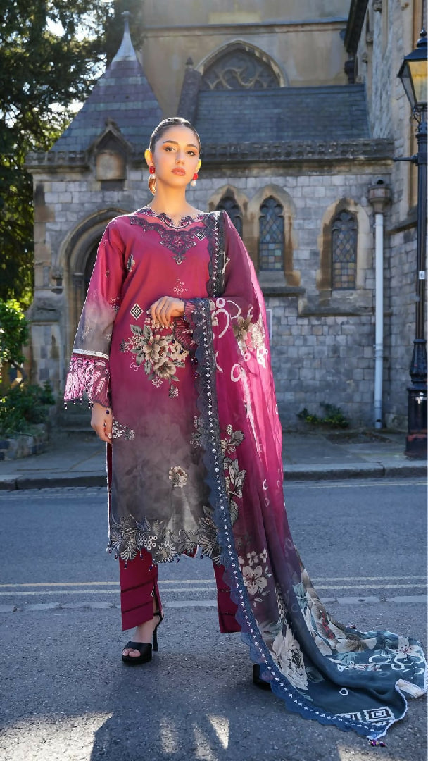 Printkari 3 Piece Unstitched Embroidered