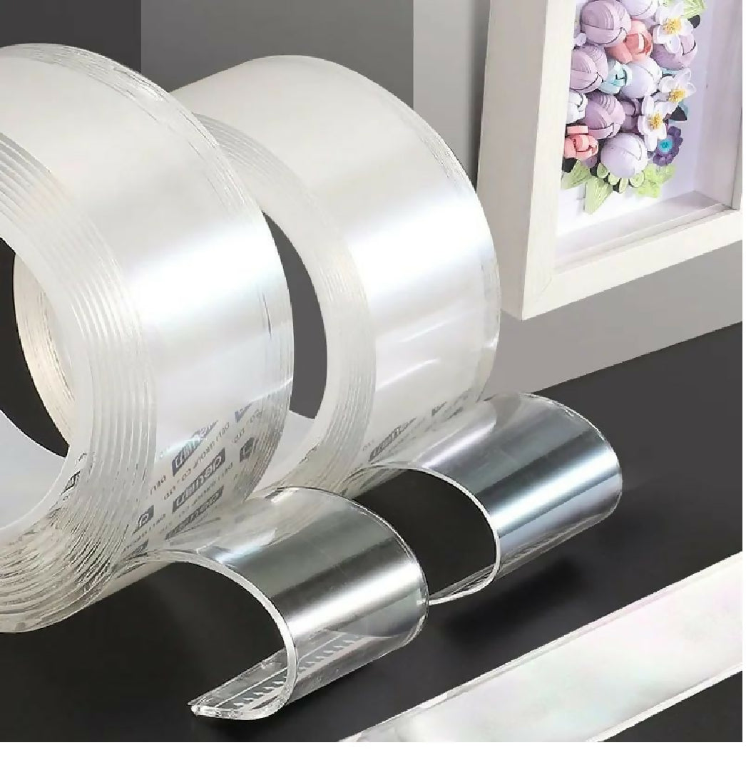 Double Sided Tape for Walls Heavy Duty Removable Mounting Tape Strong Adhesive Washable and Reusable Tape Wall Tape for Picture Photo Carpet Decoration Poster Tape Roll