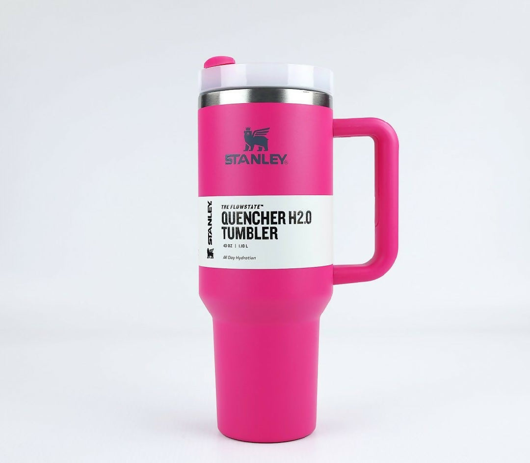 Stanley 40 Oz 1200ML Stainless Steel Vacuum Insulated Tumbler with Straw Leak-Proof Quencher Cup for Hot Cold Beverages Travel Mug Gym Water Bottle Coffee Thermos Random Colors Stanley With Box