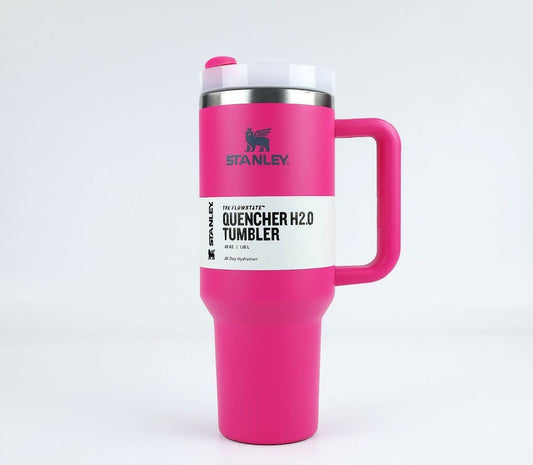 Stanley 40 Oz 1200ML Stainless Steel Vacuum Insulated Tumbler with Straw Leak-Proof Quencher Cup for Hot Cold Beverages Travel Mug Gym Water Bottle Coffee Thermos Random Colors Stanley With Box