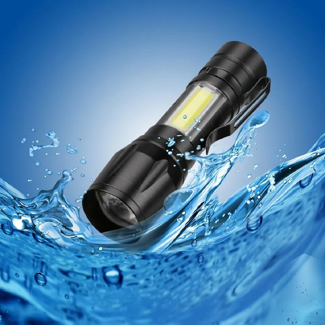 Torch Mini LED Micro USB Charging With Cable And Case USB Charging Powerful Flashlight 3800LM XPE COB Small Rechargeable Flash Light Zoomab