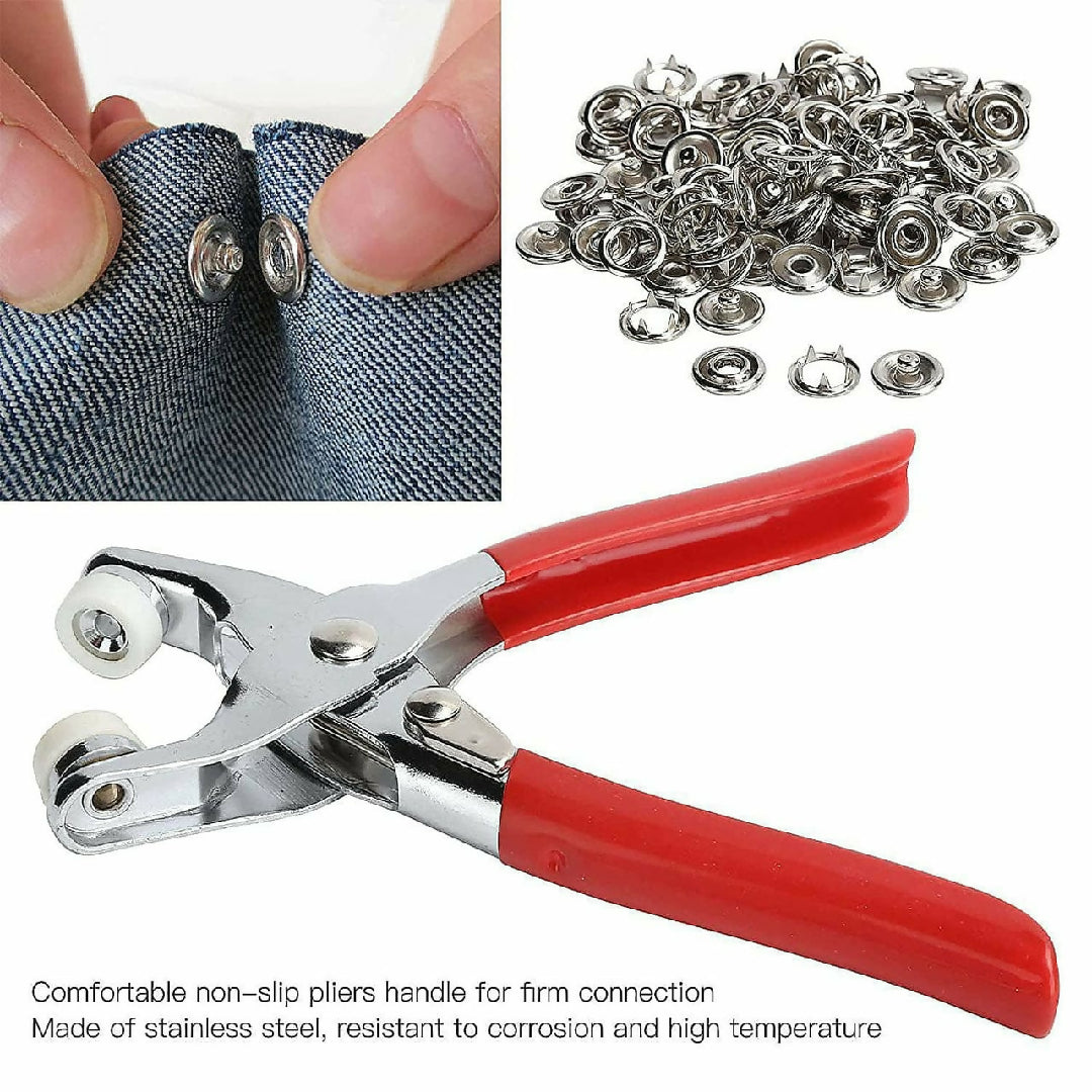 Tich Button Machine Plier Metal Mody With 50 Button - Button Size 16