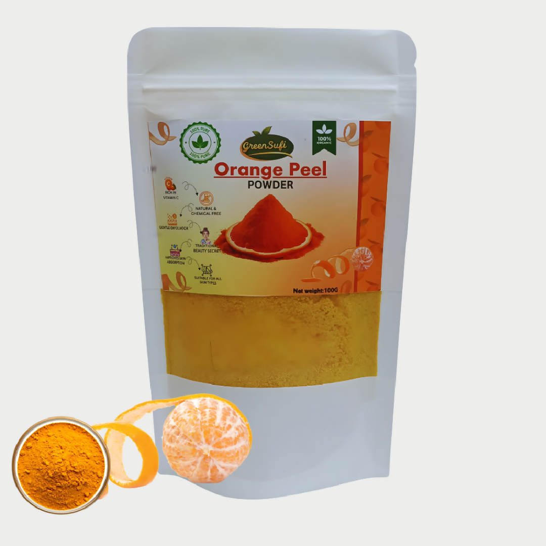 Green Sufi Organic Orange Peel Powder 100g For Skin Brightening Anti-Aging