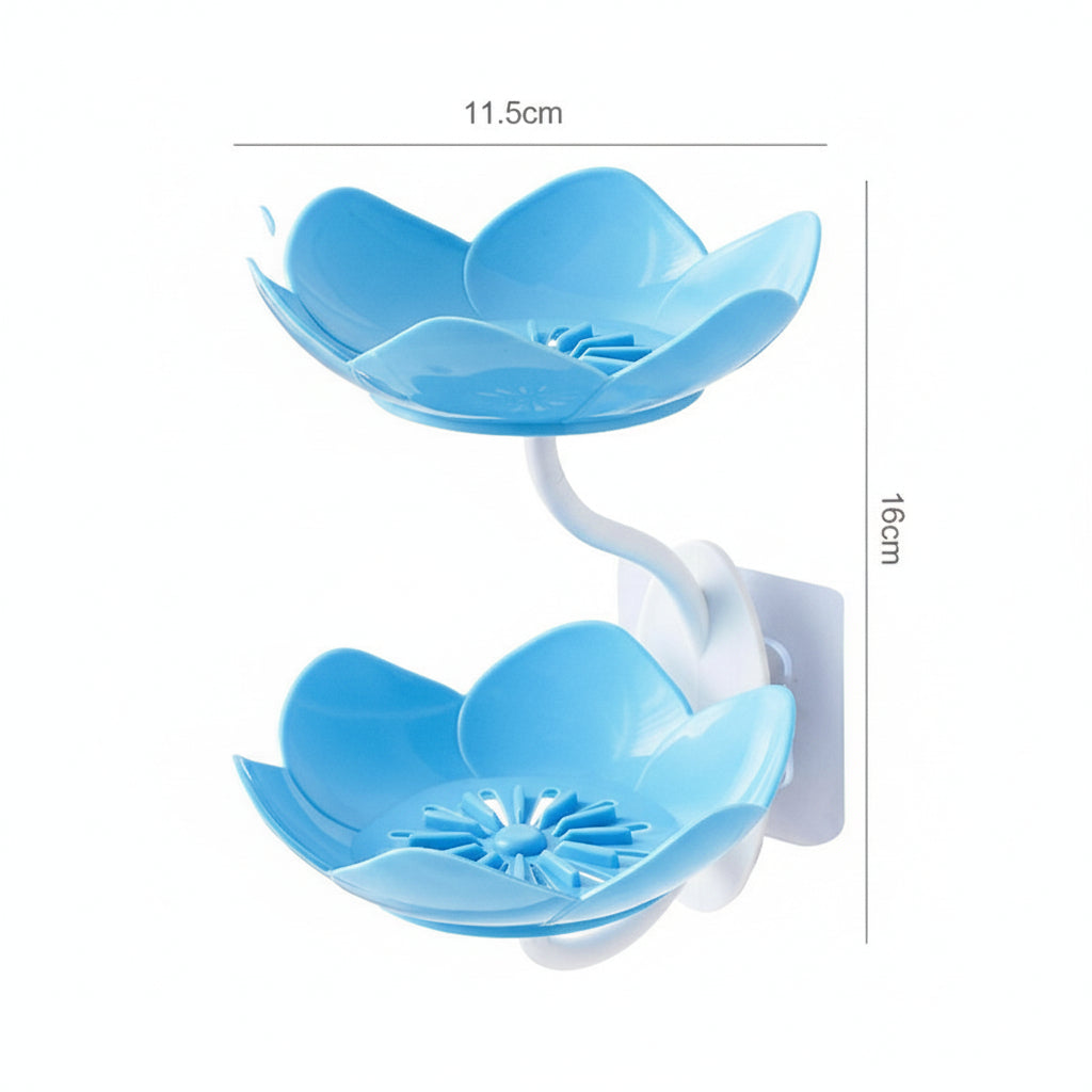 Lotus Flower Wall-Mounted Soap Holder - Self-Draining Bathroom and Kitchen Organizer - Pack of 1