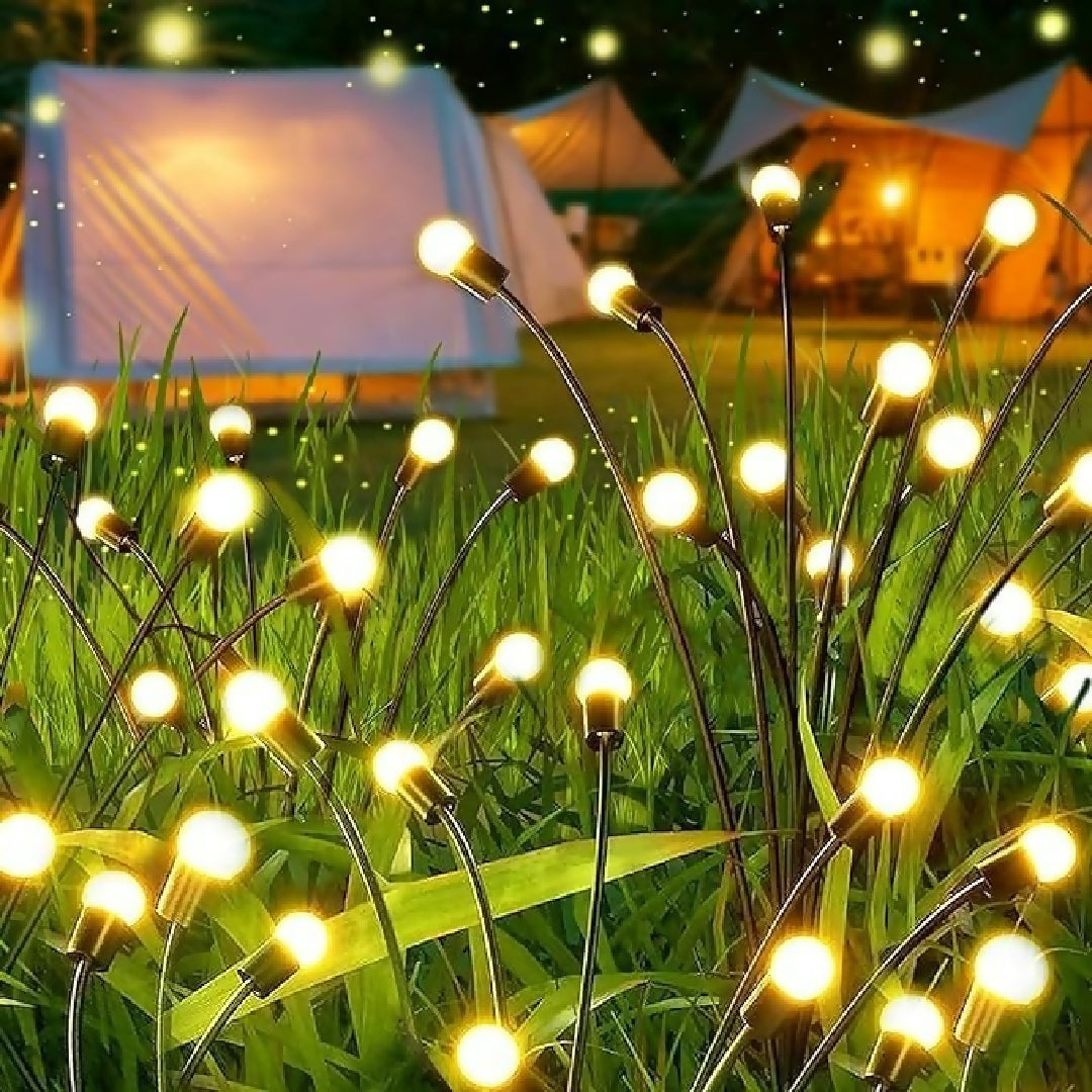 Garden Lights New Upgraded Solar Powered Firefly Lights Outdoor Waterproof Vibrant Decorative Lighting for Home Garden Warm Light