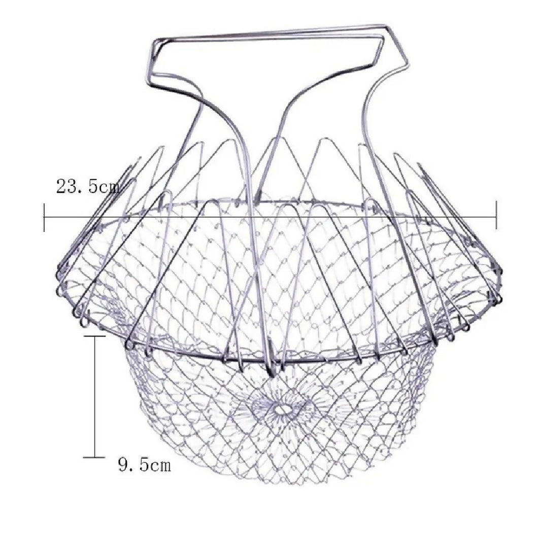 Vegetable Frying Foldable Strainer Chef Basket 12 IN 1