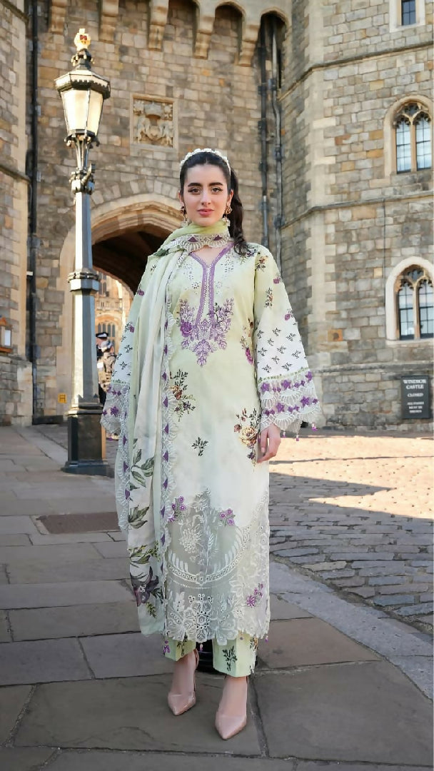 Printkari 3 Piece Unstitched Embroidered