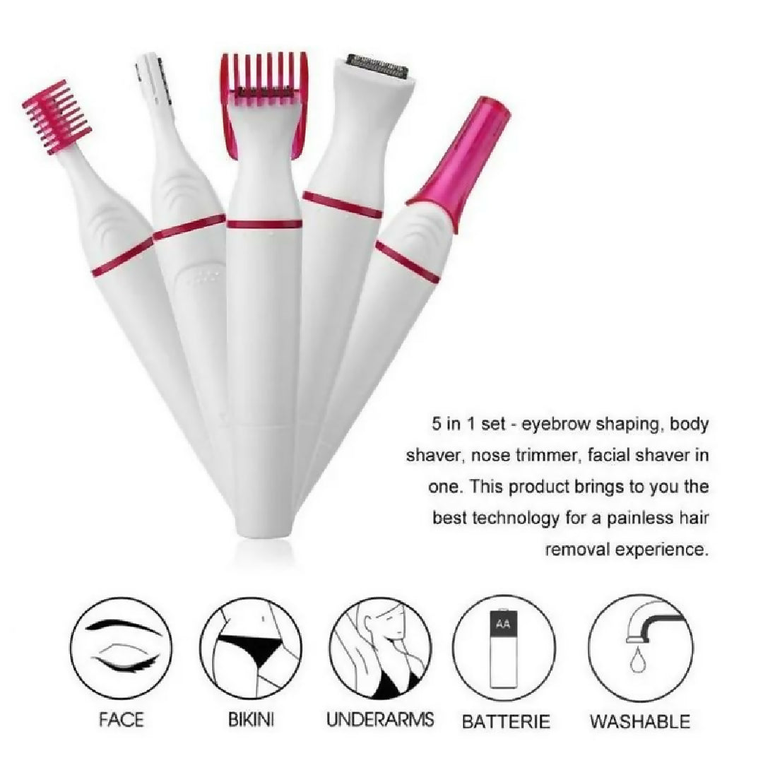 Veet Trimmer Multifunction 5 In 1 Electric Epilator Painless Trimmer For Eyebrow Body Facial Hair Removal Hair Shaver