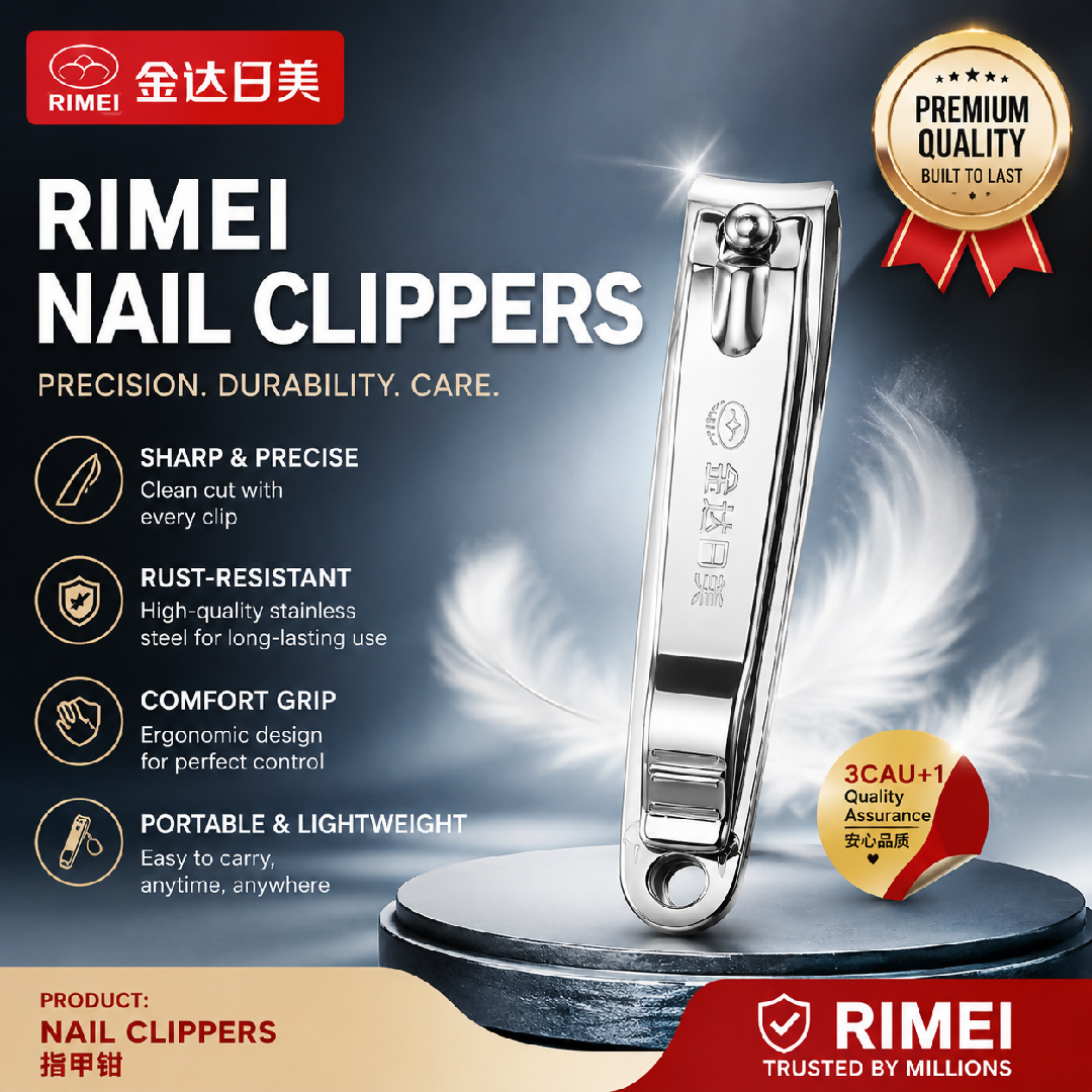 RIMEI Stainless Steel Nail Clipper Sharp Nail Cutter Portable Nail Clippers