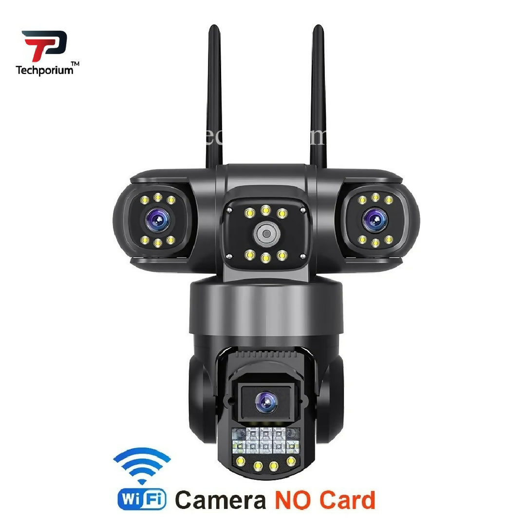 Smart 12MP WiFi 6K Ultra HD 3 Lens IP CCTV Camera PTZ Indoor Outdoor Security Camera with 16x Zoom Motion Detection Alarm Alerts Two Way Talk Audio Night Vision V380 Pro App Wireless Network Camera for Home Office Factory Warehouse Farm House