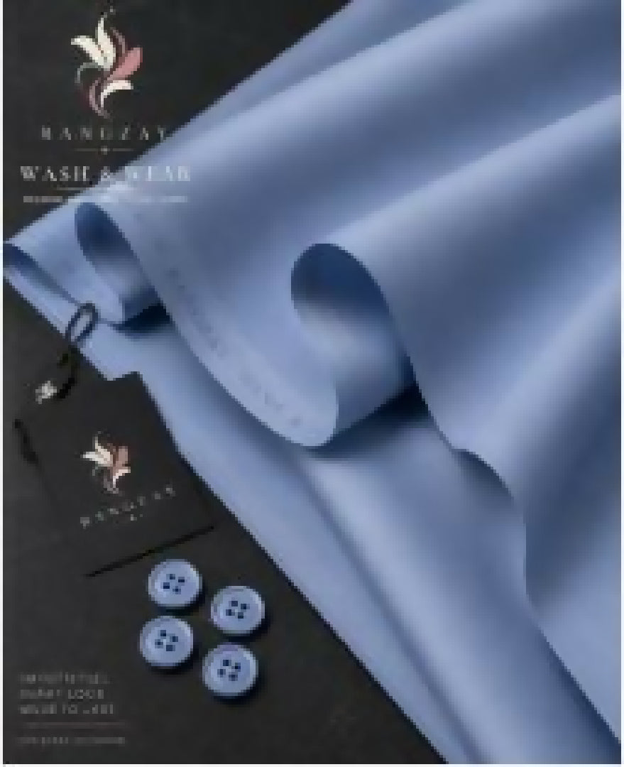 Sky Blue Wash n Wear unstitched four meter fabric