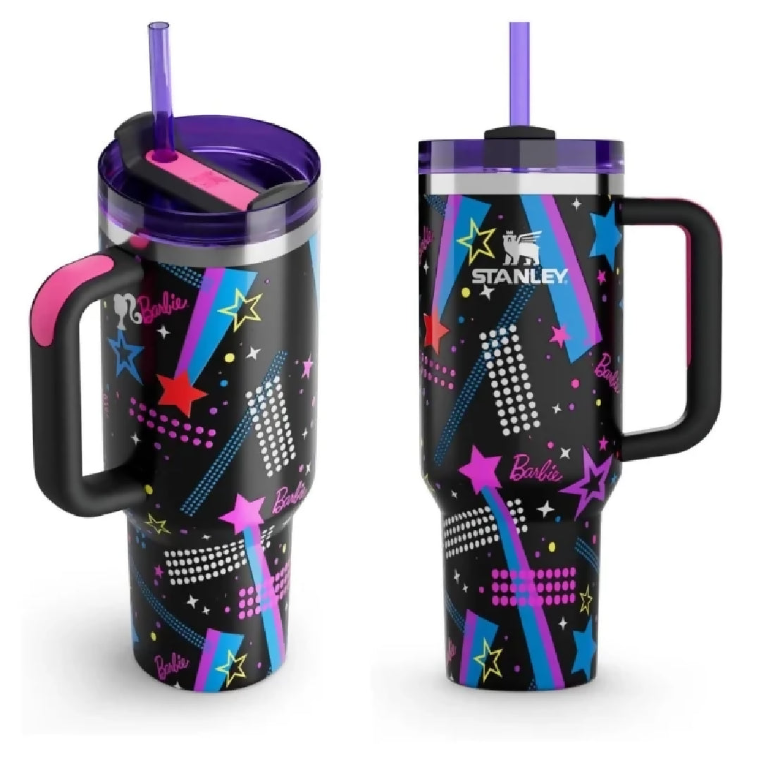 Black Stylish Stanley Barbie Tumbler H2-0 Tumbler 1-18L Limited Edition Double Wall Vacuum Insulated