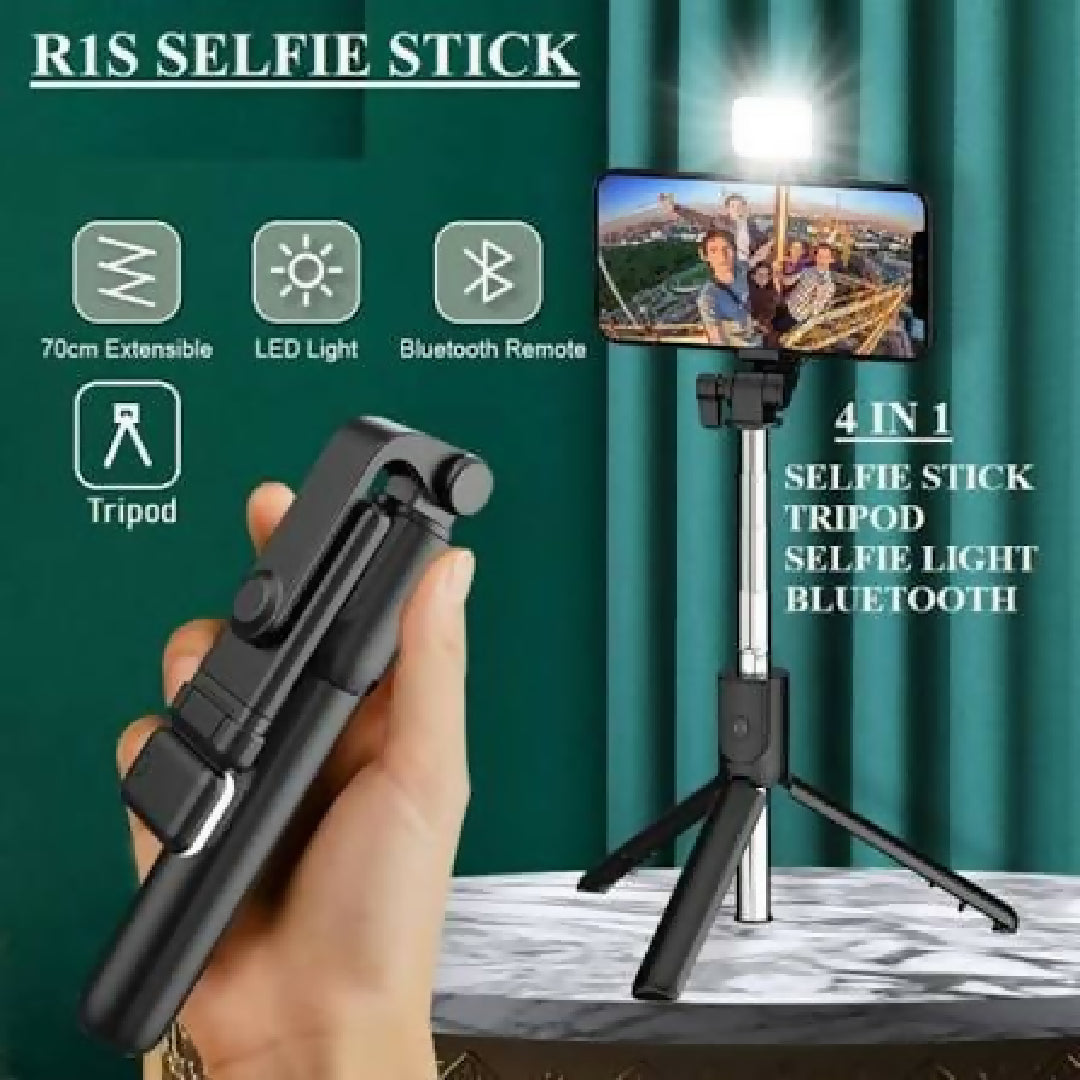 R1s Bluetooth Selfie Sticks with Remote and Selfie Light 3 in 1 Multifunctional Selfie Stick Tripod Stand Mobile Stand Compatible with All Phones 360 degree Rotation Long Selfie Stick with LED Fill Light