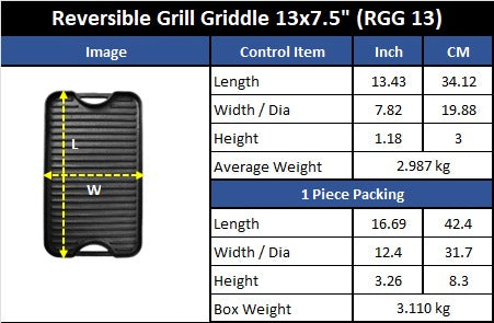 Handle Grill RT RGG Reversible Versatile Dual Sided Grill Pan
