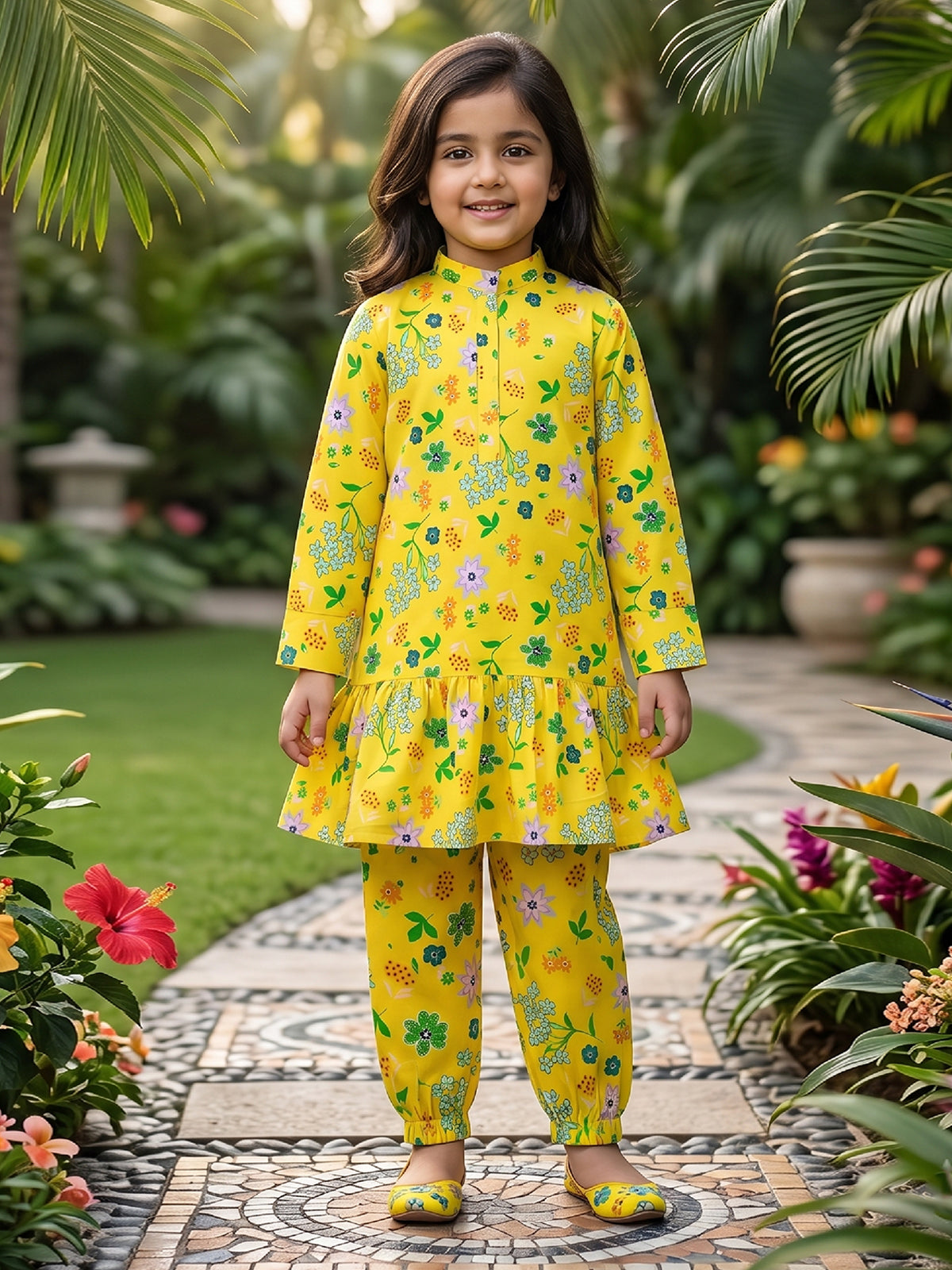 RWS-0003, Vibrant Lemon Digital Print 2 Pcs