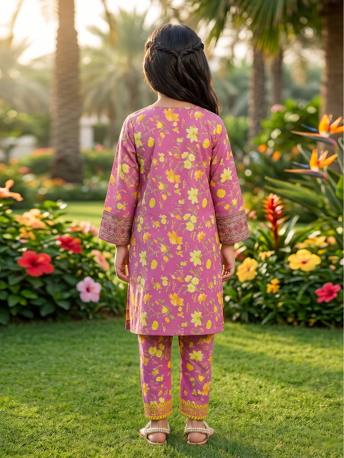 RWS-0011, Embroidered Multi-Colored Digital Print 2 Pcs