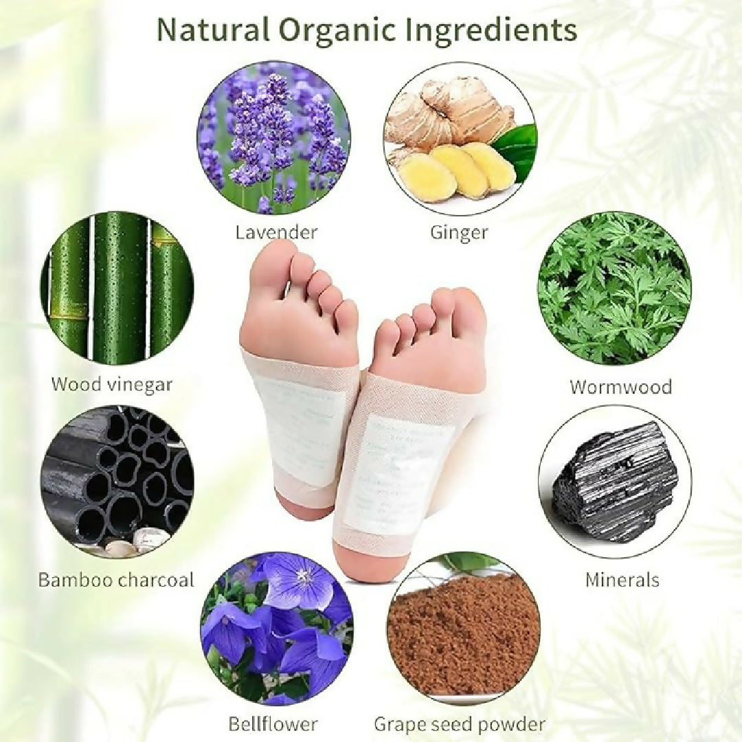 10 PCs Pain-Free Cleansing Pads - Natural Toxin Removal - Stress Relief and Vitality Support
