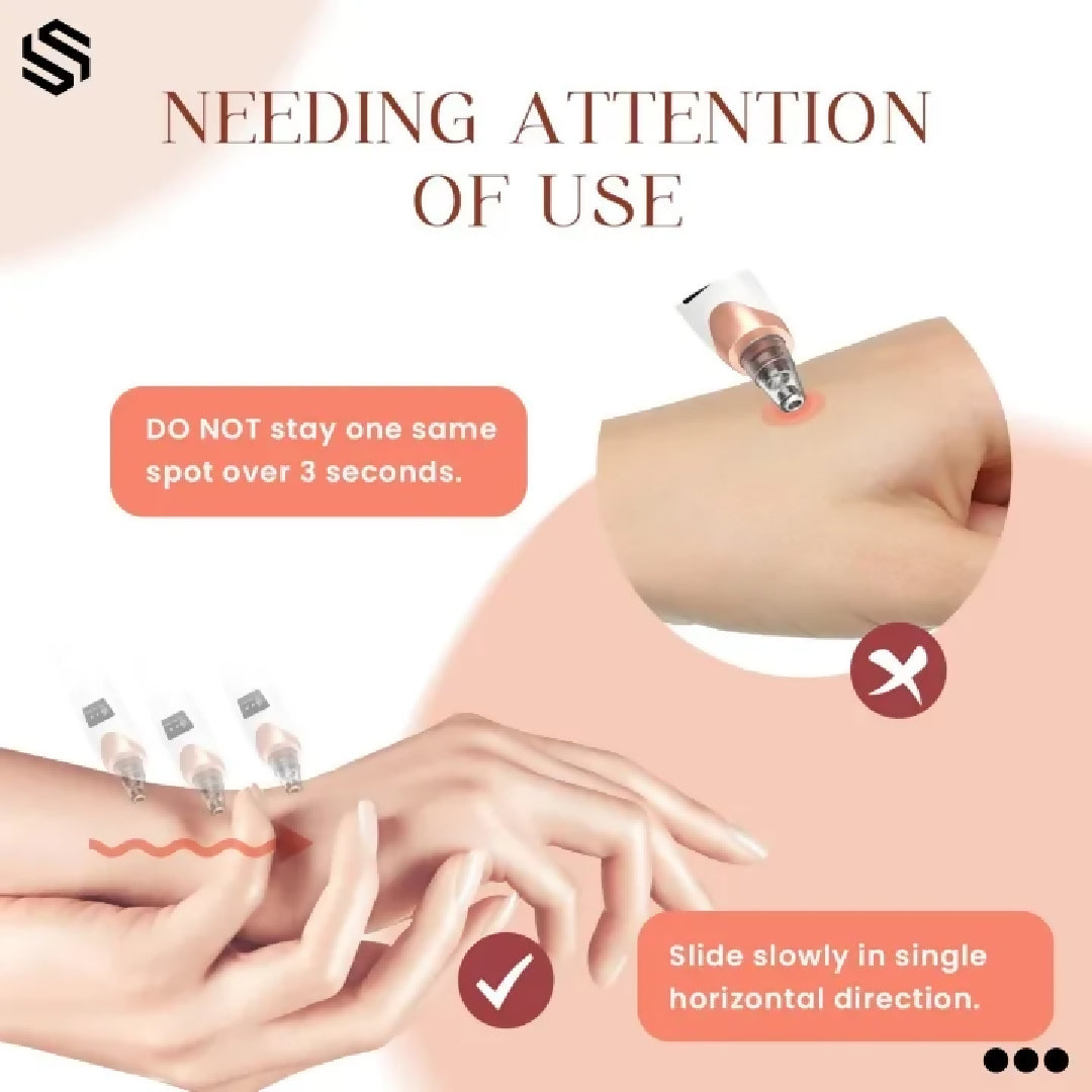 Blackhead Removal Machine Derma Suction 5 In 1 Black Head Remover Machine Acne Pimple Pore Cleaner Vacuum Tool Rechargeable Machine Oil Remover Multi-Functional Skin Care Tools Facial Beauty Device Whitehead Remover Deep face dust Cleaner