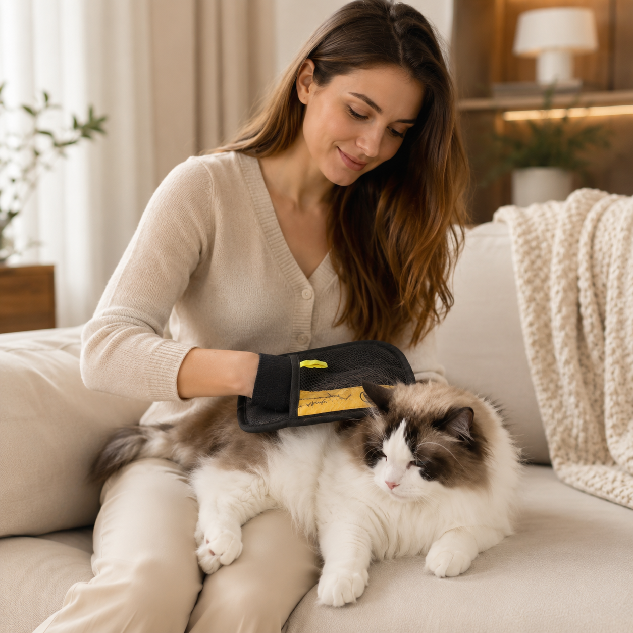 Reusable Pet Hair Removal Glove for Cats Dogs