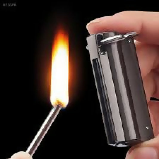 New Portable Metal Waterproof Permanent Lighter Keychain Cotton Core Fire-free Kerosene Gasoline Outdoor Camping Survival Tool