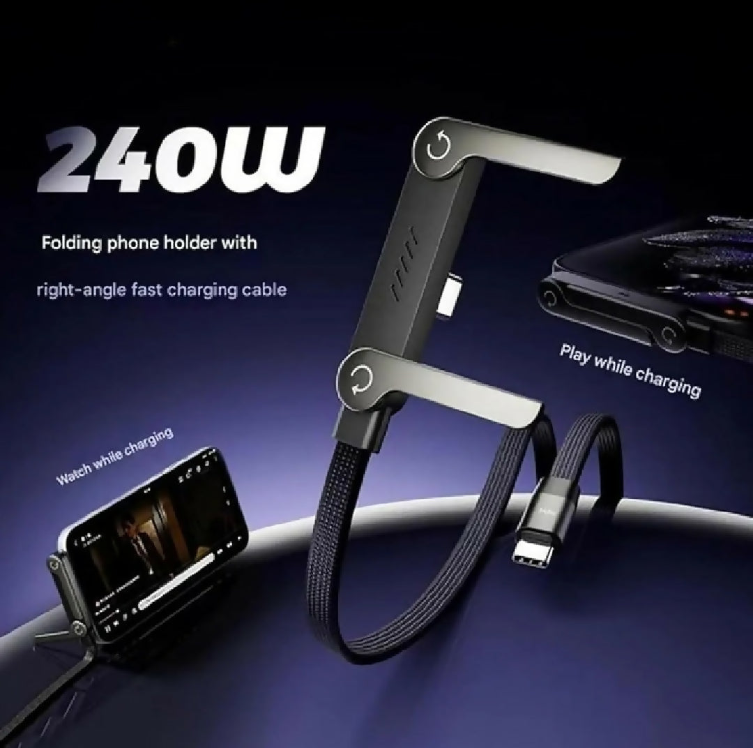 240w fast charging cable 2 in 1 USB cable and mobile stand without box