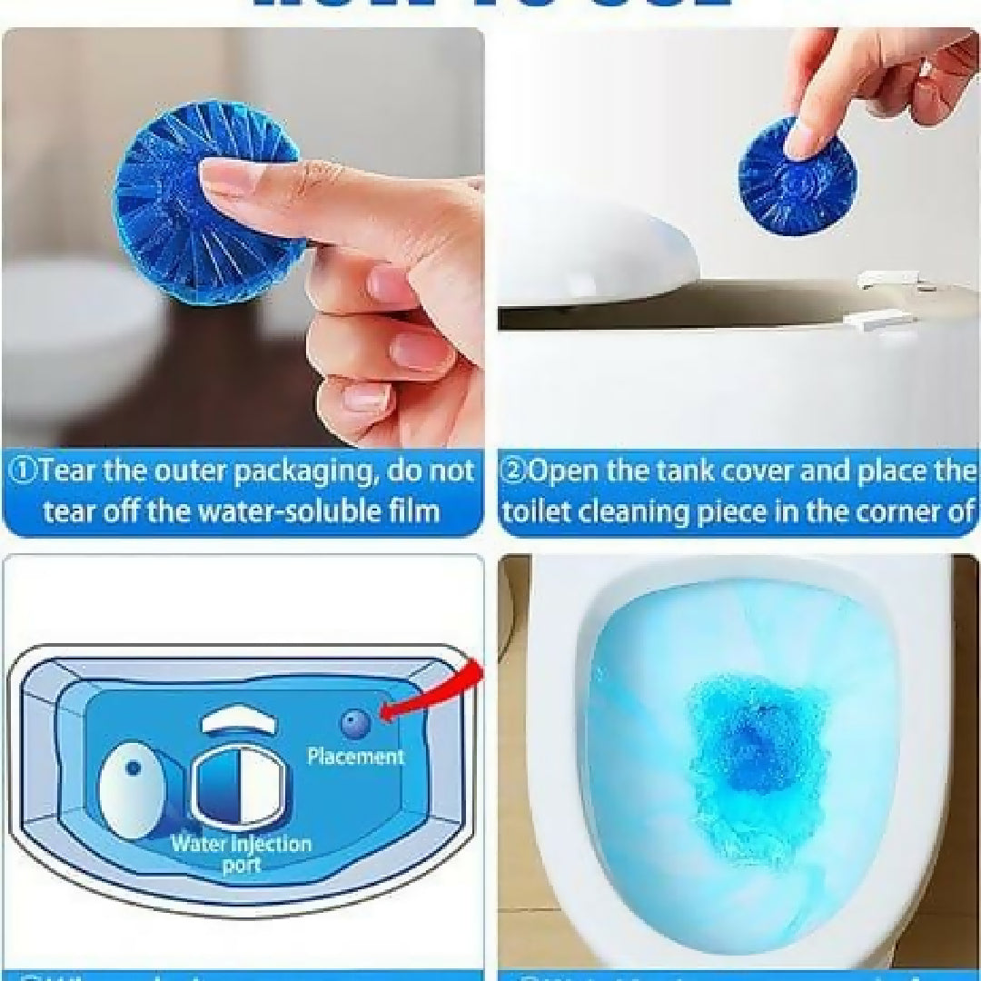 10 Pcs Toilet Cleaner Tablets Powerful WC Cleaning Fresh Fragrance Easy To Use