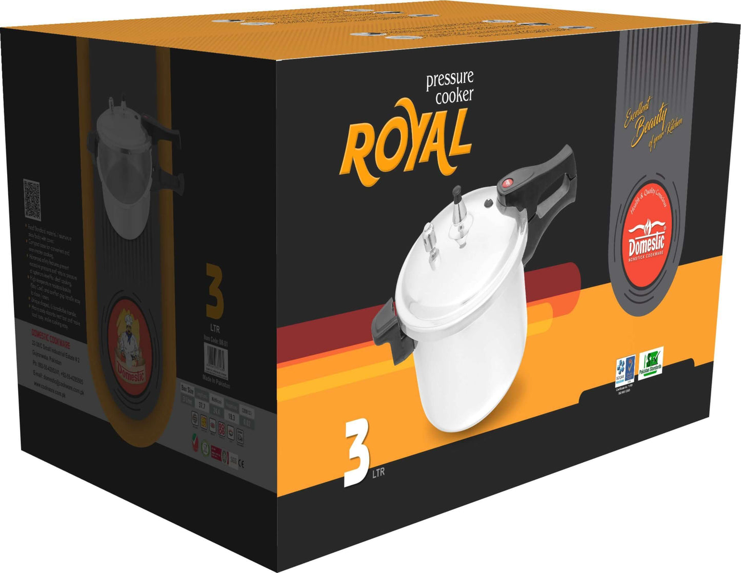 Domestic Royal Series Pressure Cooker 3 Liter