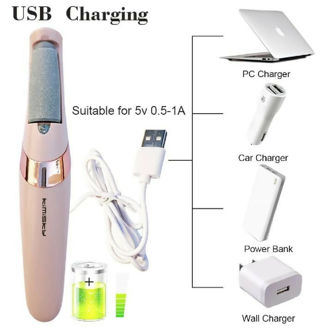 Rechargeable Electric Pedi Foot Filer – Powerful Callus Remover for Cracked Heels and Dead Skin Smooth Soft and Salon Quality Feet at Home