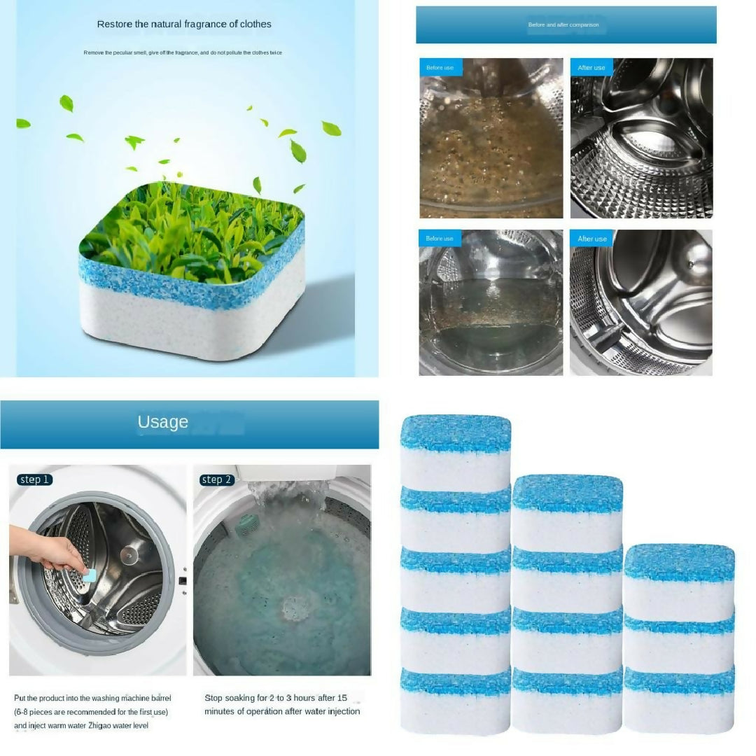 Tab Washing Machine Cleaner - Effervescent Detergent Tablets Deep Clean for Washer - Pipes Keeps Machine Fresh